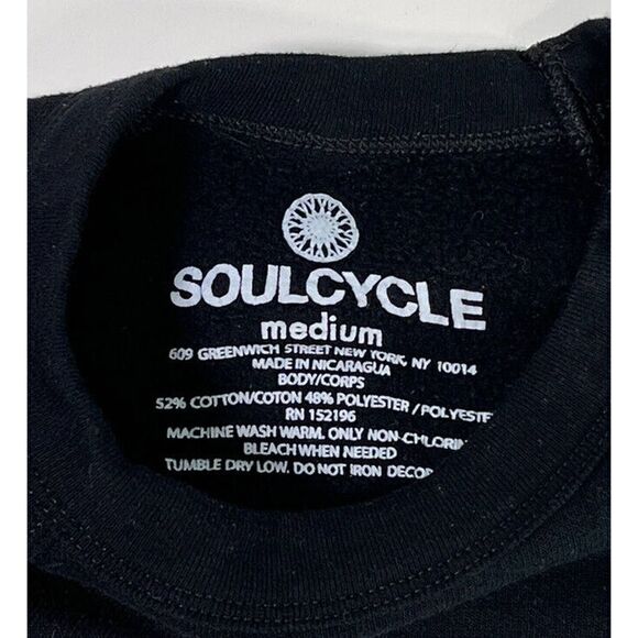 Soul Cycle Womens Black Sweatshirt Size Medium PRST Preston Hallow Dallas TX - Picture 4 of 9